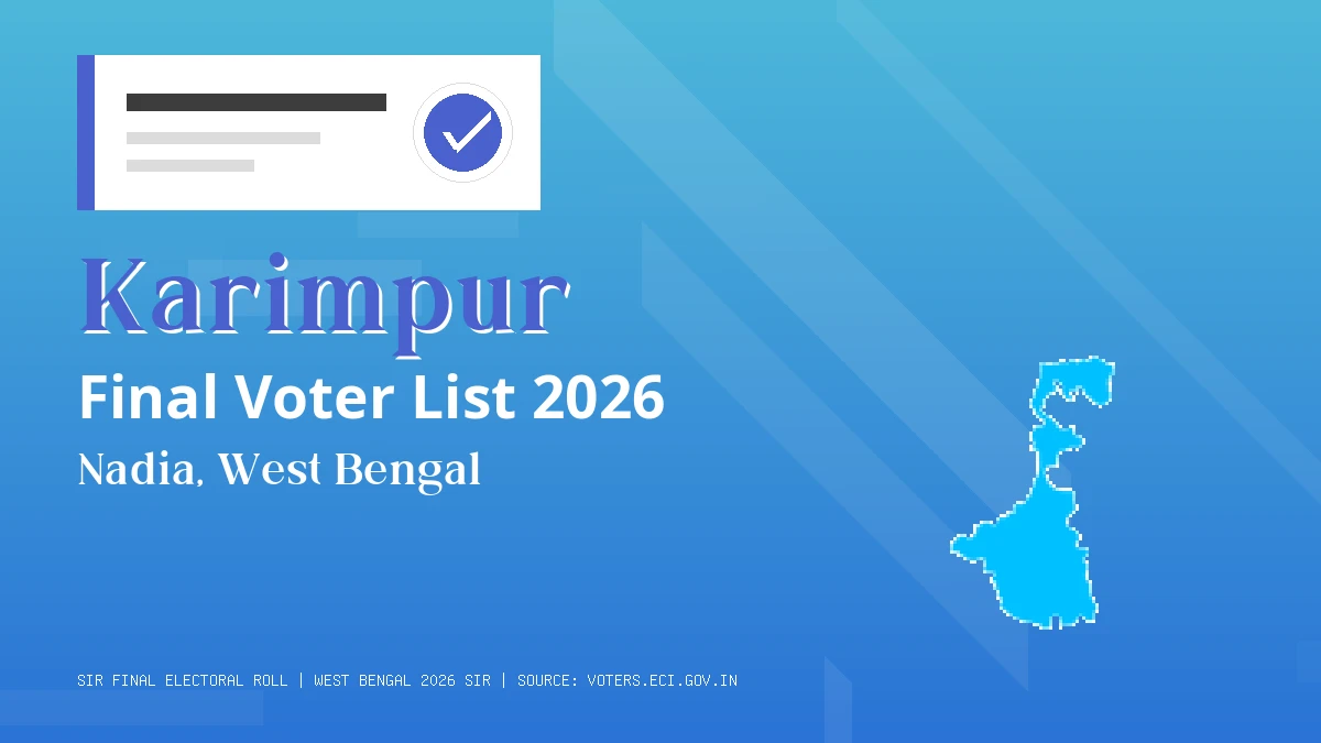 Karimpur Final Voter List 2026 West Bengal
