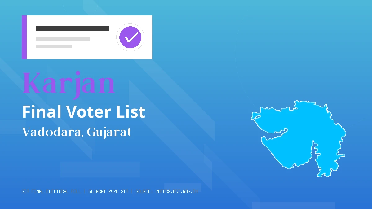 Karjan Final Voter List Gujarat