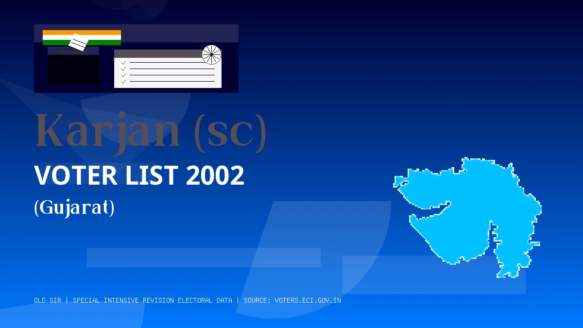 Karjan (sc) Voter List 2002 PDF Download Gujarat