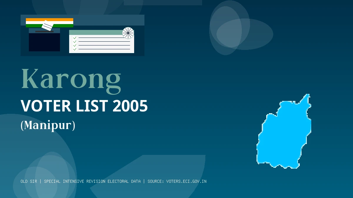 Karong Voter List 2005 PDF Download Manipur