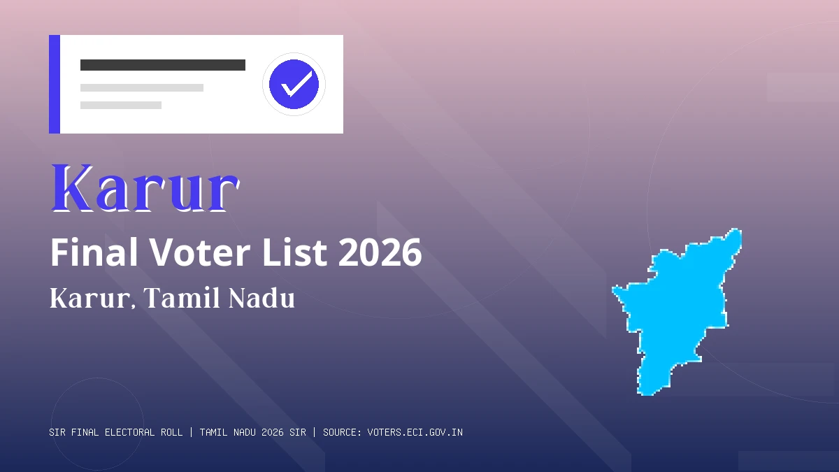 Karur Final Voter List 2026 Tamil Nadu