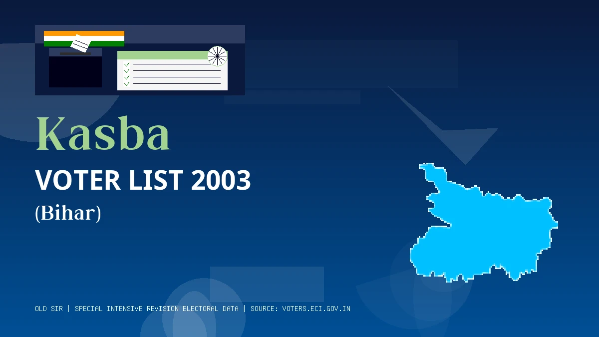 Kasba Voter List 2003 PDF Download Bihar