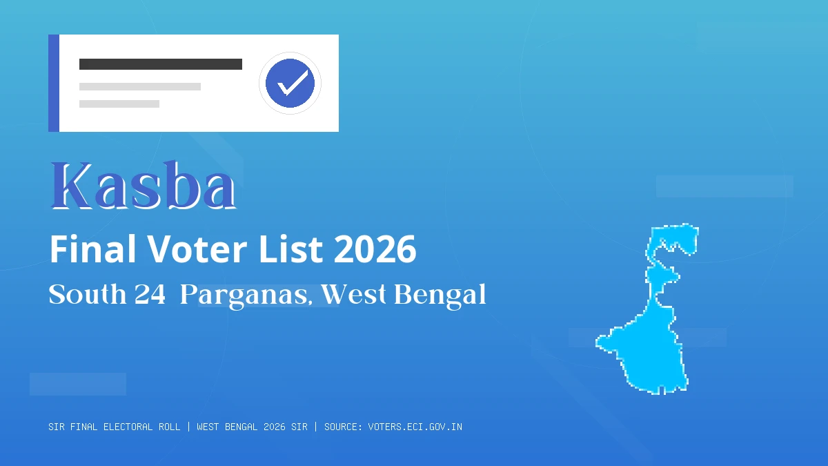 Kasba Final Voter List 2026 West Bengal