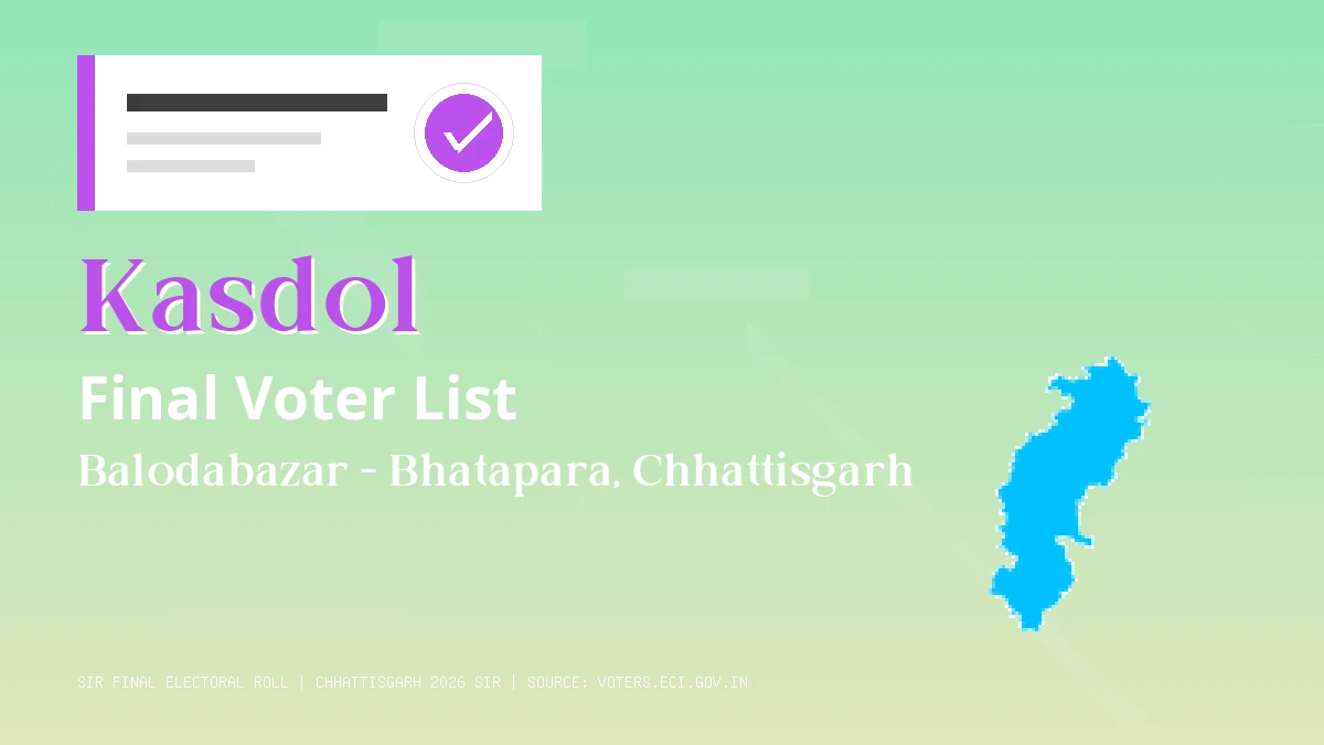 Kasdol Final Voter List Chhattisgarh