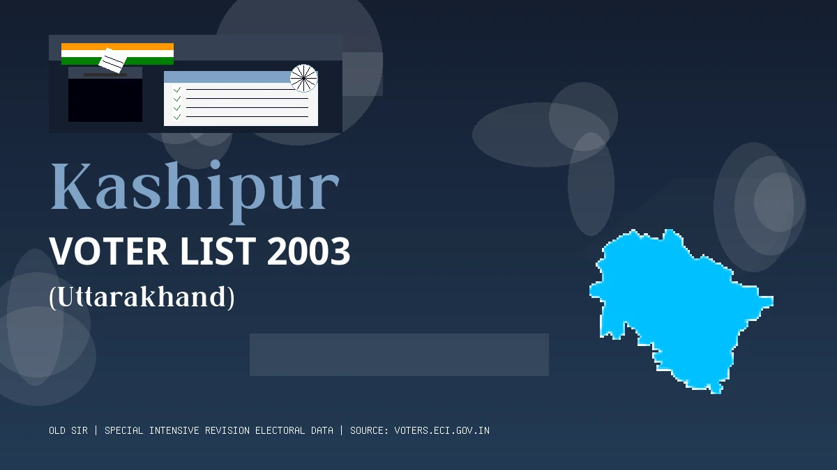 Kashipur Voter List 2003 PDF Download Uttarakhand