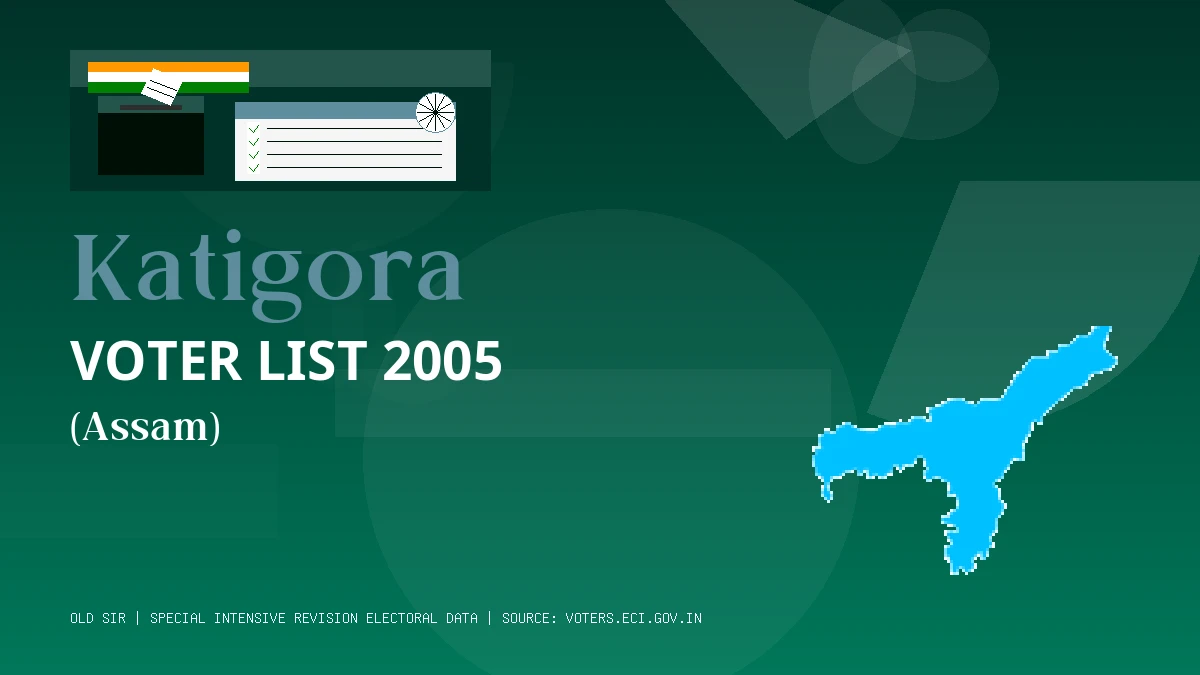 Katigora Voter List 2005 PDF Download Assam