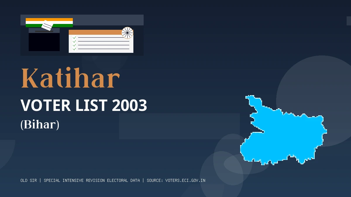 Katihar Voter List 2003 PDF Download Bihar