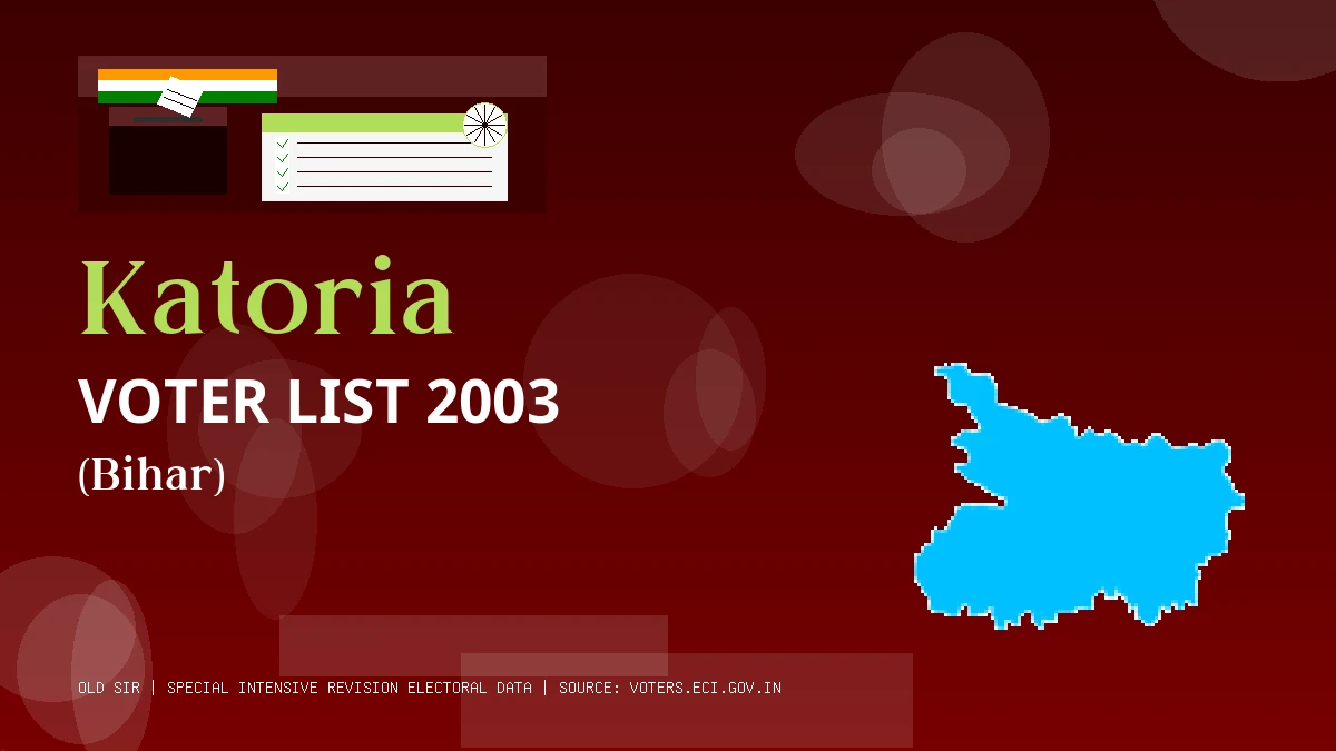 Katoria Voter List 2003 PDF Download Bihar