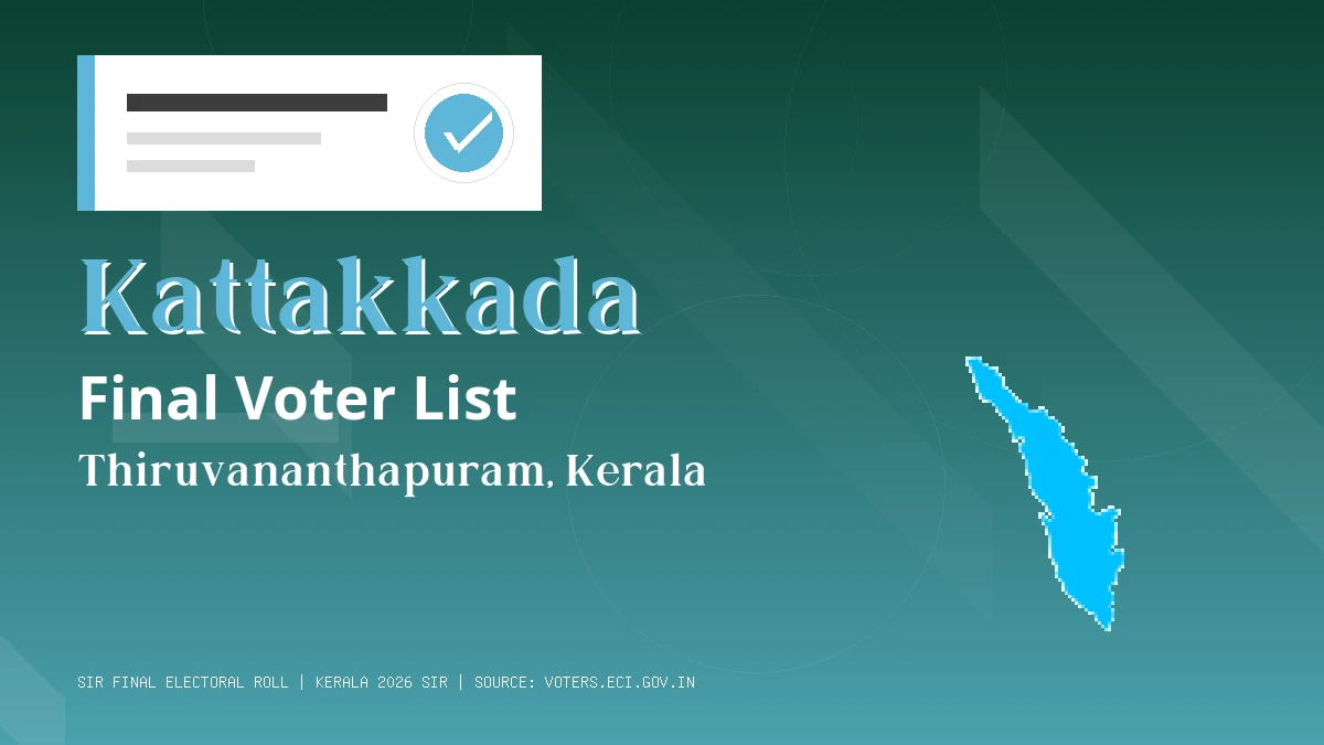 Kattakkada Final Voter List Kerala