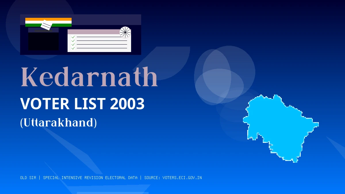 Kedarnath Voter List 2003 PDF Download Uttarakhand