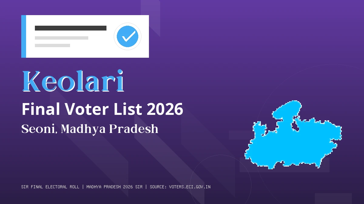 Keolari Final Voter List 2026 Madhya Pradesh