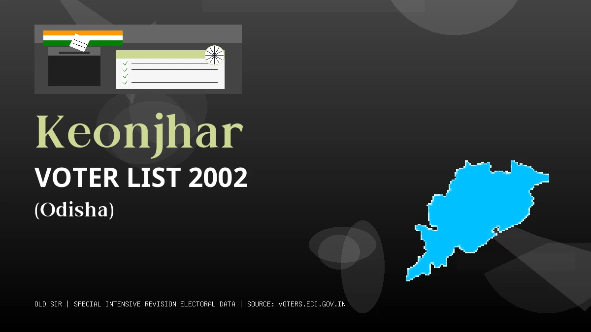 Keonjhar Voter List 2002 PDF Download Odisha
