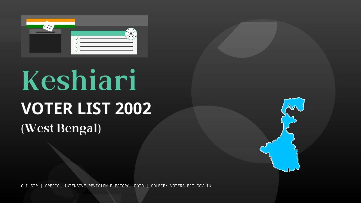 Keshiari Voter List 2002 PDF Download West Bengal
