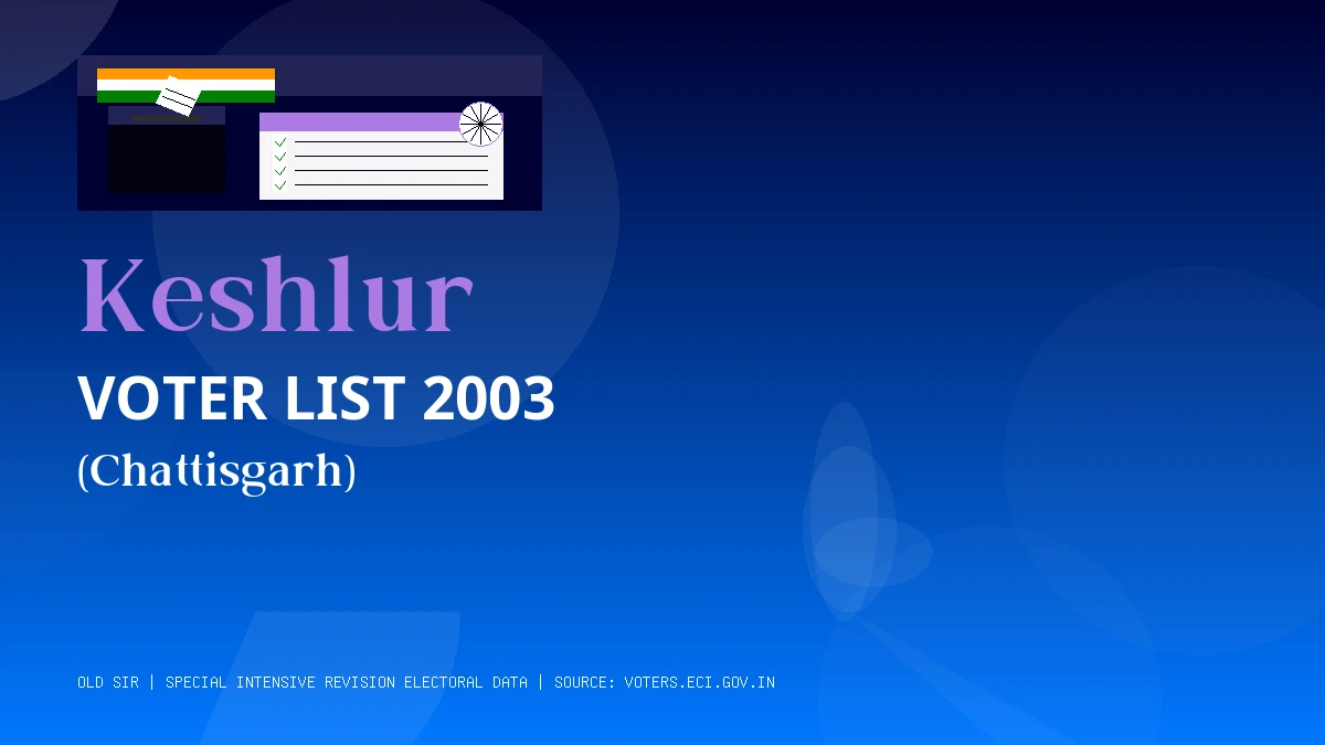 Keshlur Voter List 2003 PDF Download Chattisgarh