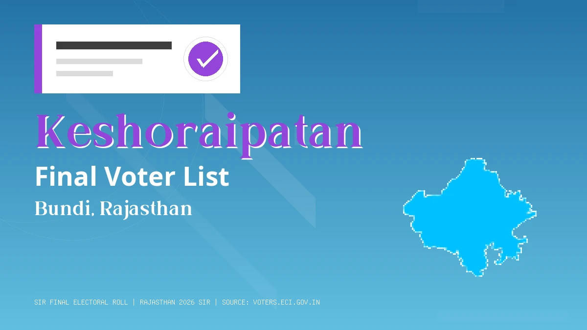 Keshoraipatan Final Voter List Rajasthan