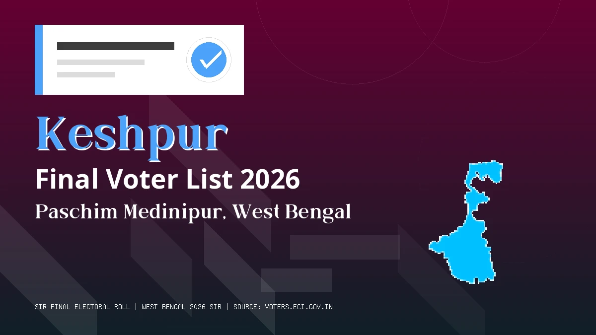 Keshpur Final Voter List 2026 West Bengal