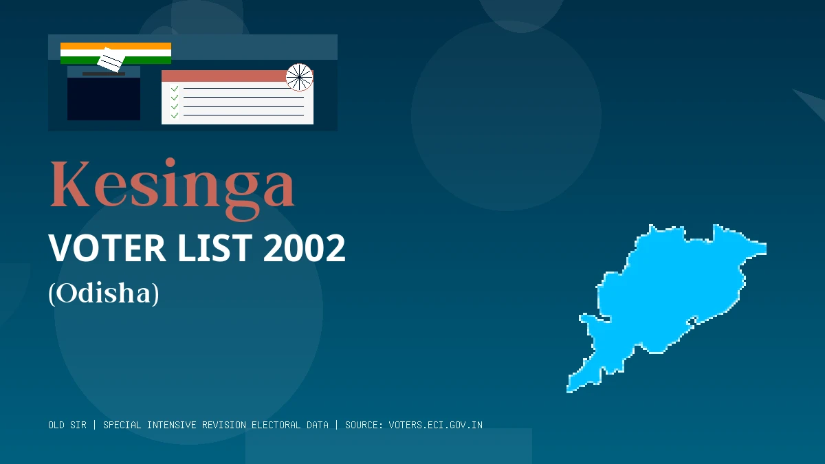Kesinga Voter List 2002 PDF Download Odisha