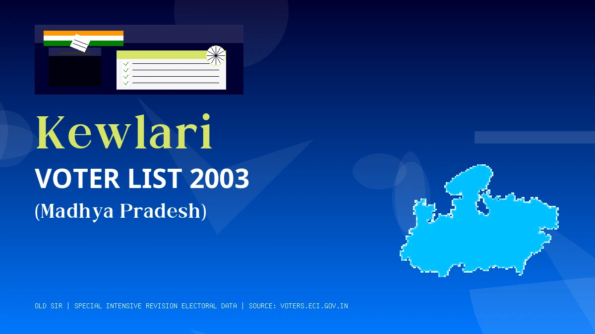 Kewlari Voter List 2003 PDF Download Madhya Pradesh