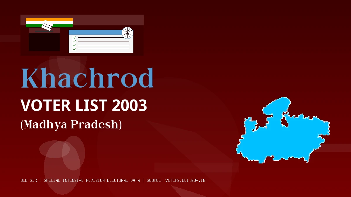 Khachrod Voter List 2003 PDF Download Madhya Pradesh