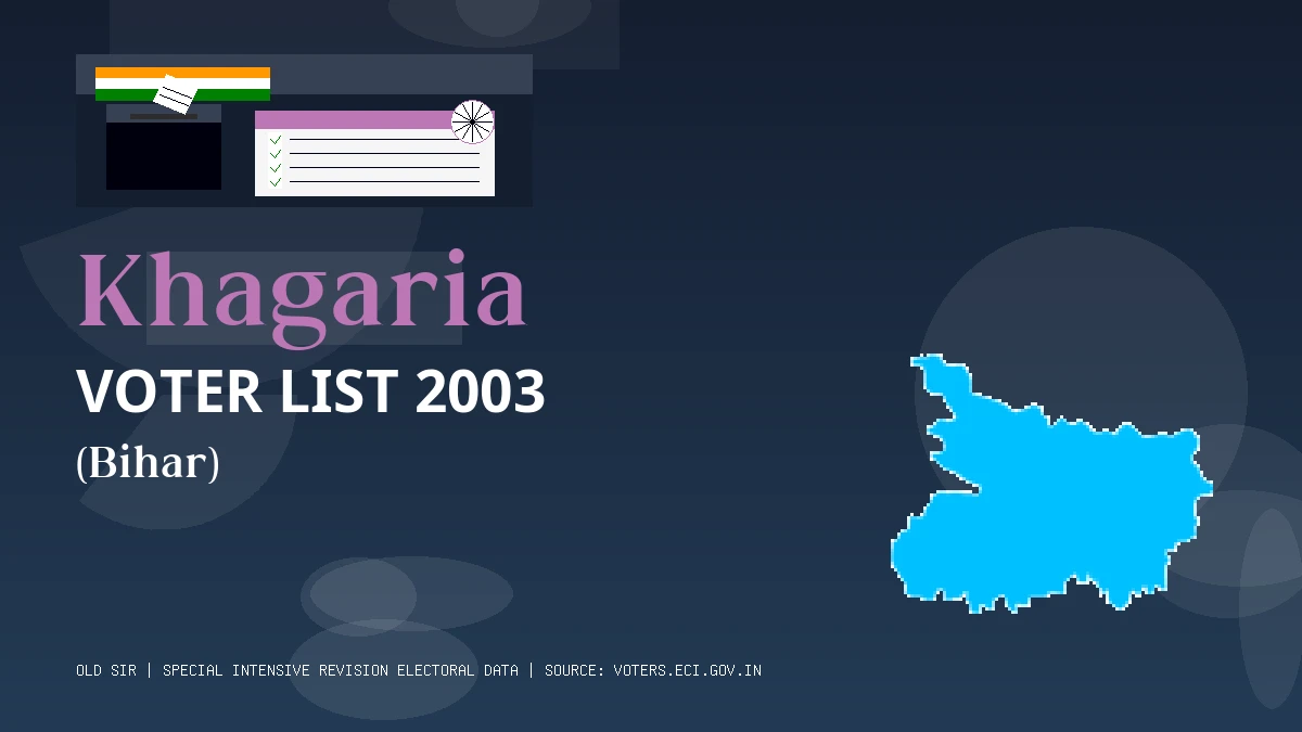 Khagaria Voter List 2003 PDF Download Bihar