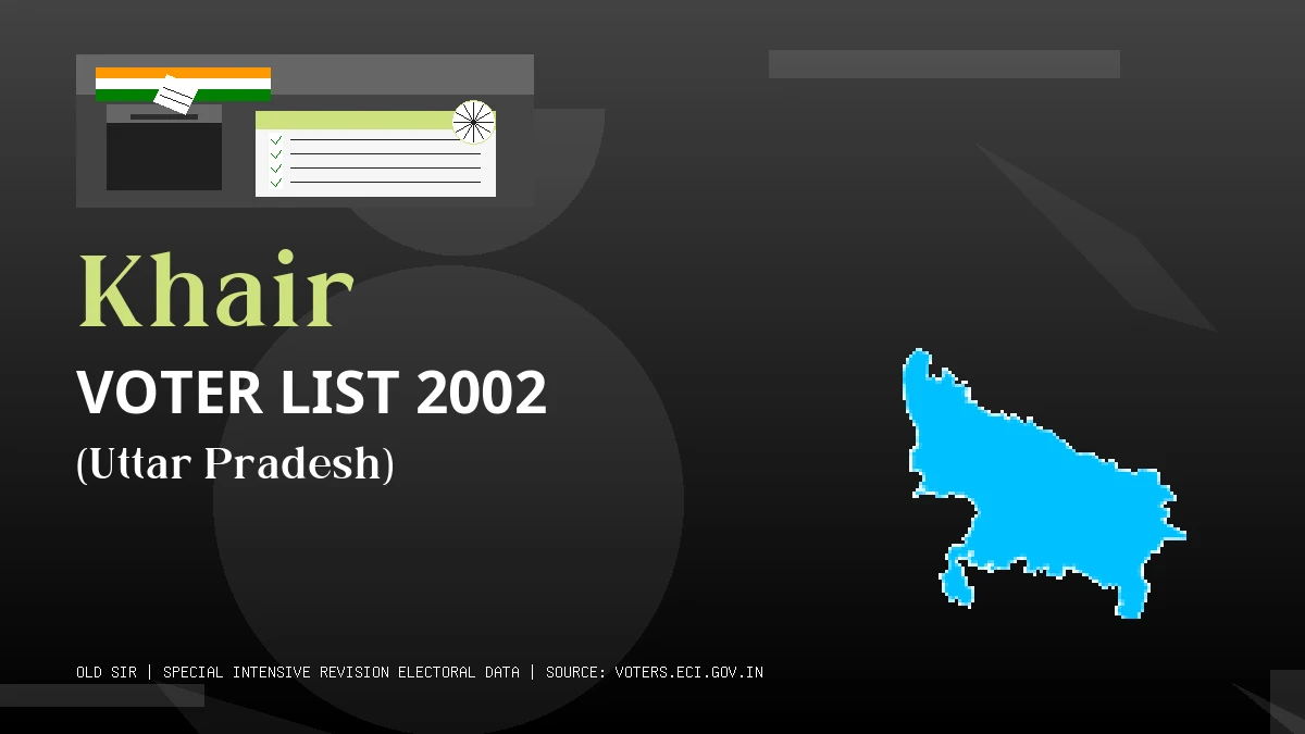 Khair Voter List 2002 PDF Download Uttar Pradesh