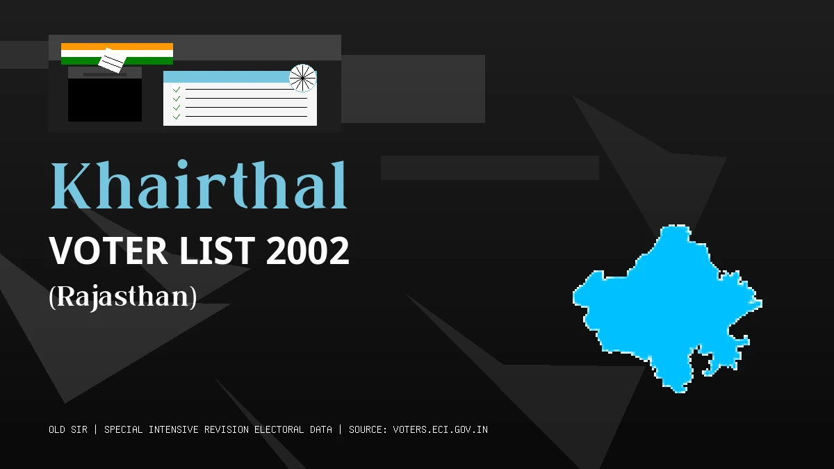 Khairthal Voter List 2002 PDF Download Rajasthan