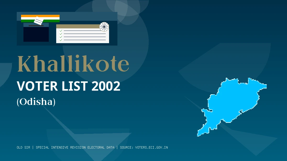 Khallikote Voter List 2002 PDF Download Odisha