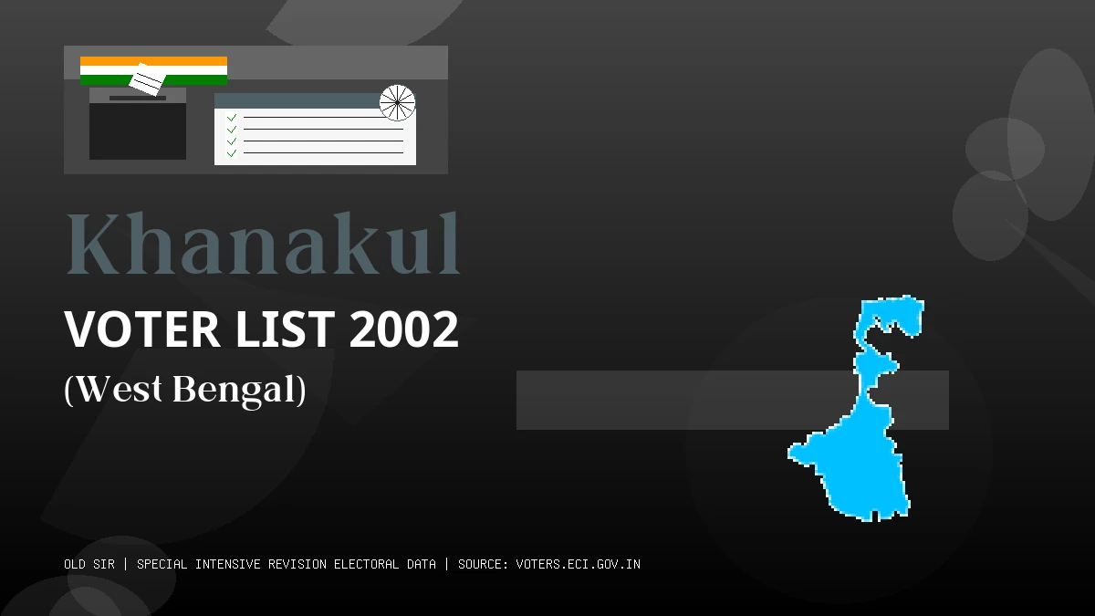 Khanakul Voter List 2002 PDF Download West Bengal
