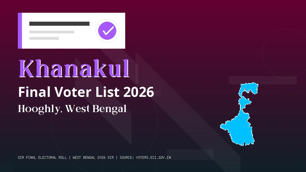 Khanakul Final Voter List 2026 West Bengal