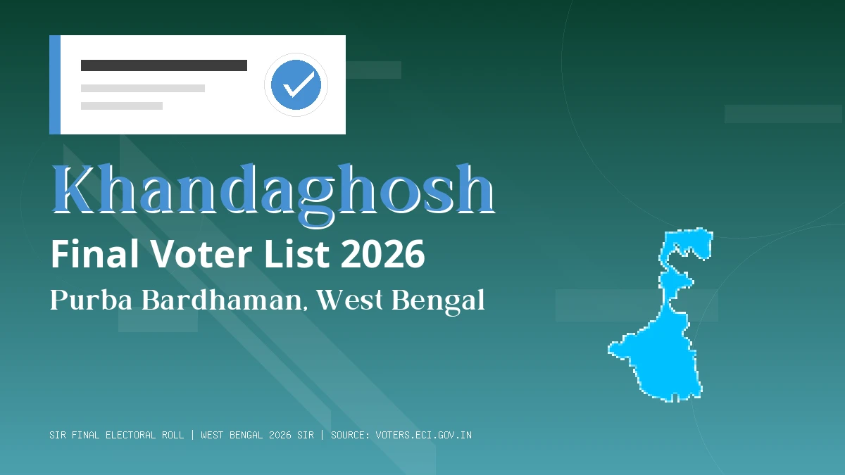 Khandaghosh Final Voter List 2026 West Bengal
