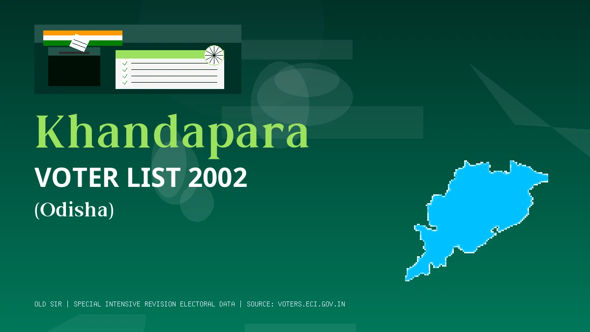Khandapara Voter List 2002 PDF Download Odisha