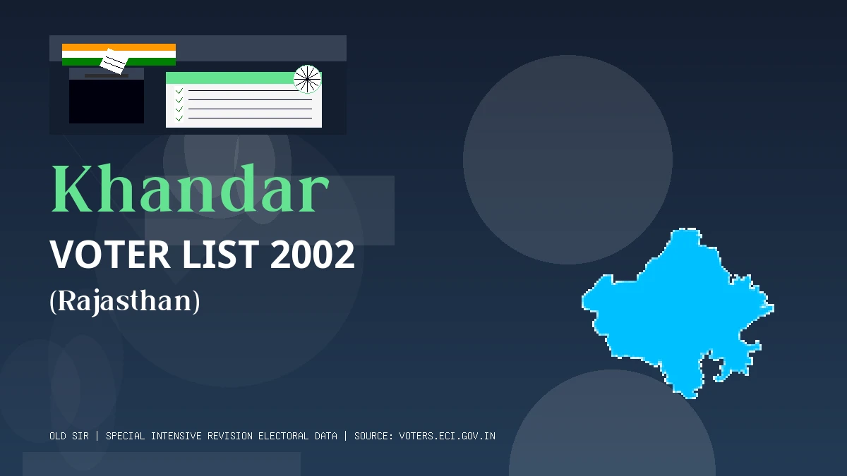 Khandar Voter List 2002 PDF Download Rajasthan
