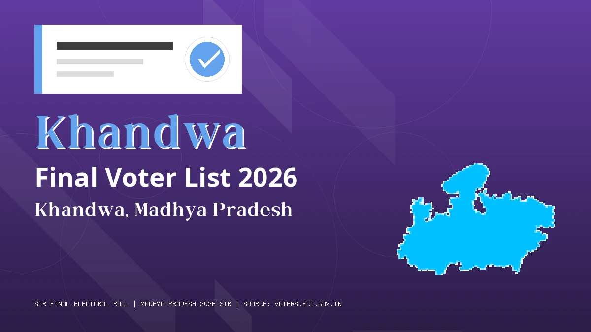 Khandwa Final Voter List 2026 Madhya Pradesh