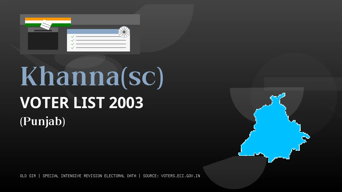 Khanna(sc) Voter List 2003 PDF Download Punjab
