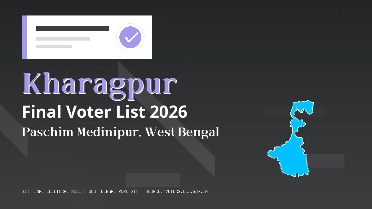 Kharagpur Final Voter List 2026 West Bengal