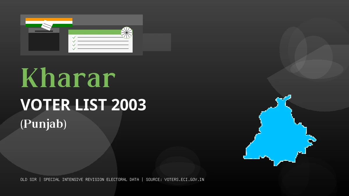 Kharar Voter List 2003 PDF Download Punjab