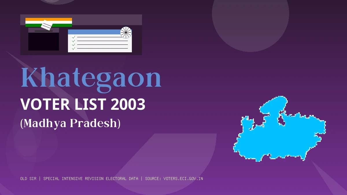 Khategaon Voter List 2003 PDF Download Madhya Pradesh