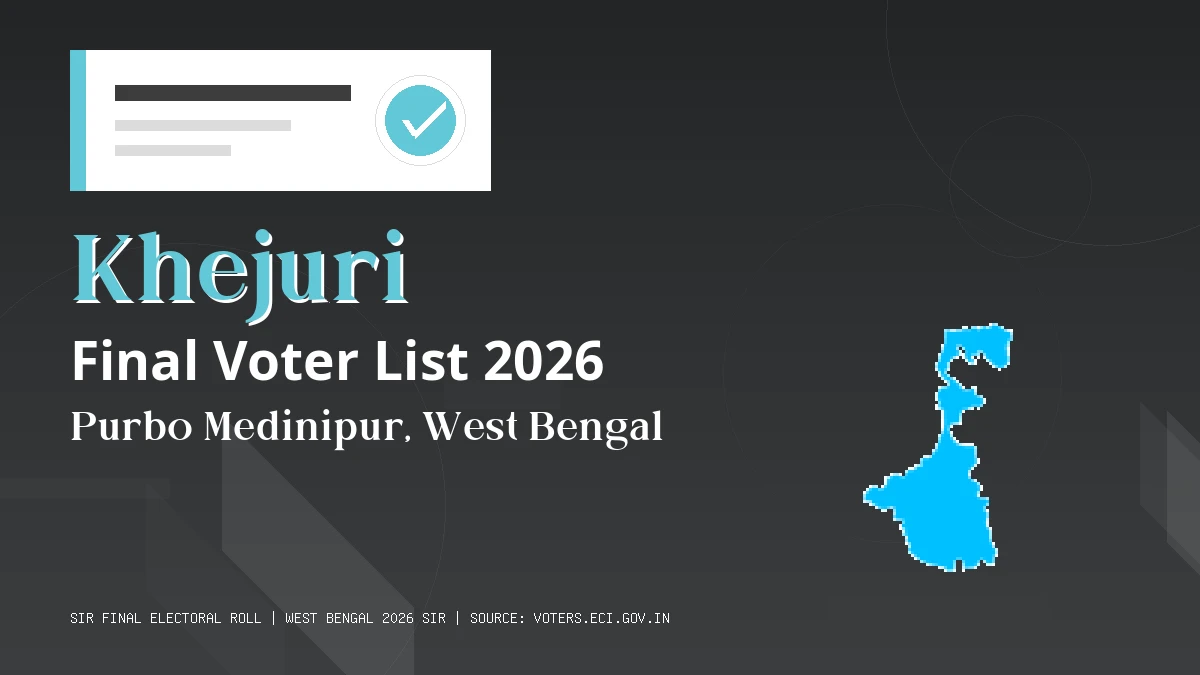 Khejuri Final Voter List 2026 West Bengal
