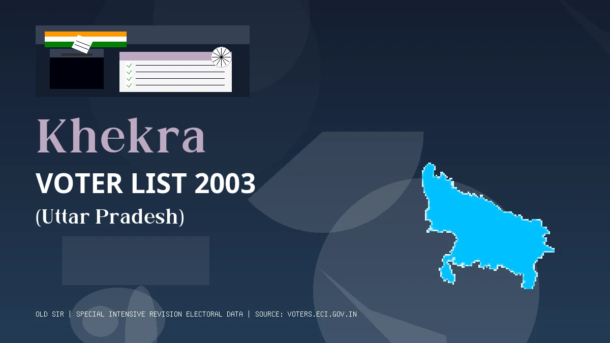Khekra Voter List 2003 PDF Download Uttar Pradesh