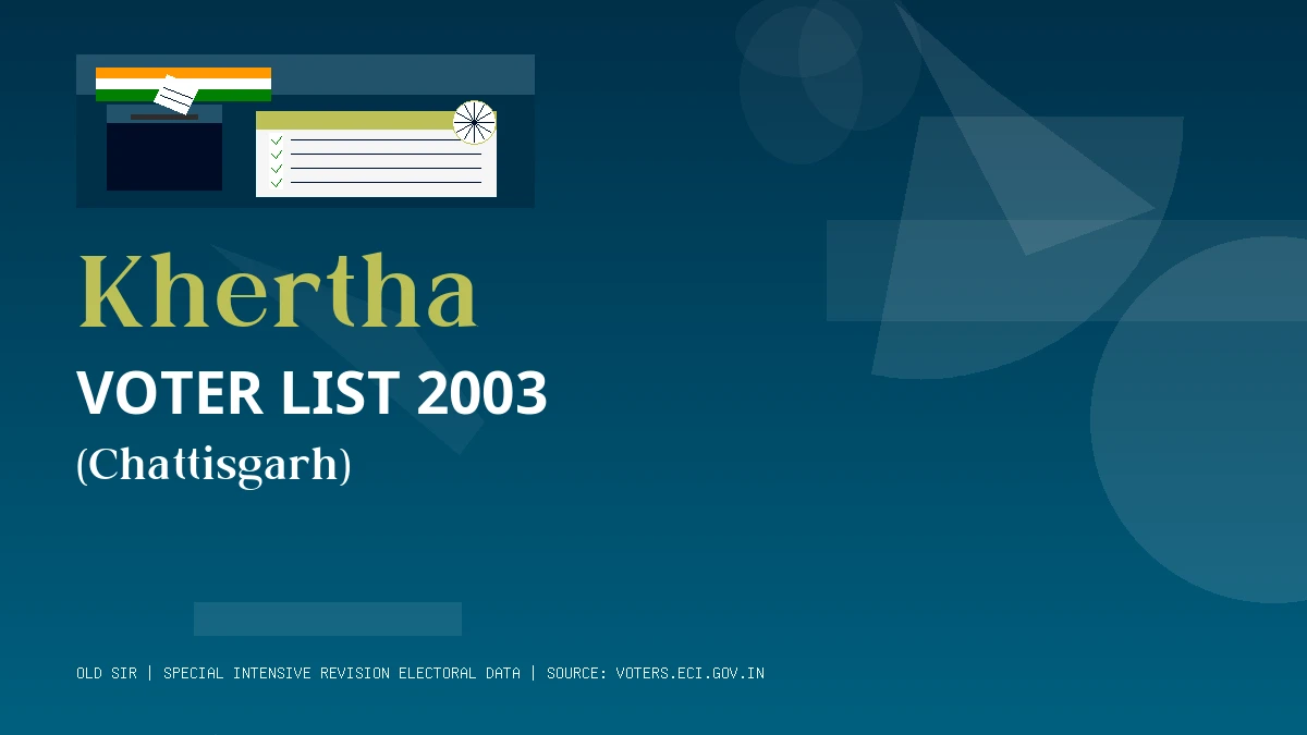 Khertha Voter List 2003 PDF Download Chattisgarh