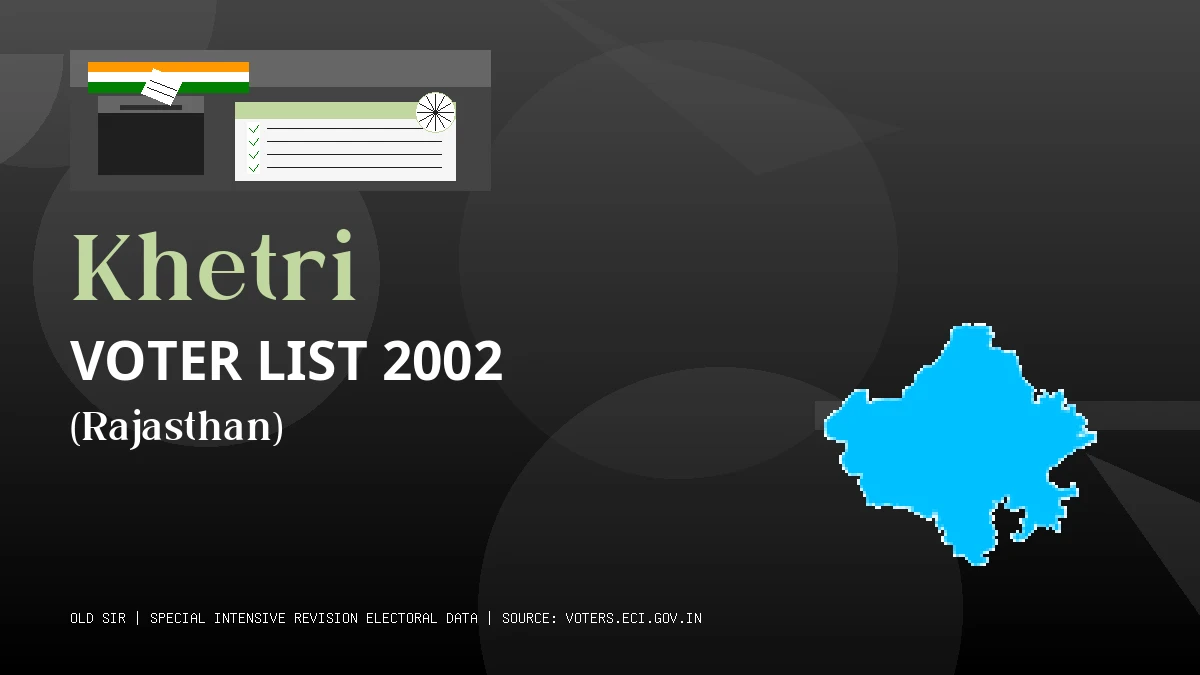 Khetri Voter List 2002 PDF Download Rajasthan