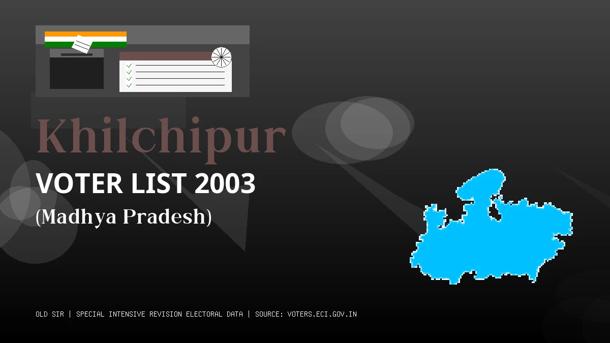 Khilchipur Voter List 2003 PDF Download Madhya Pradesh