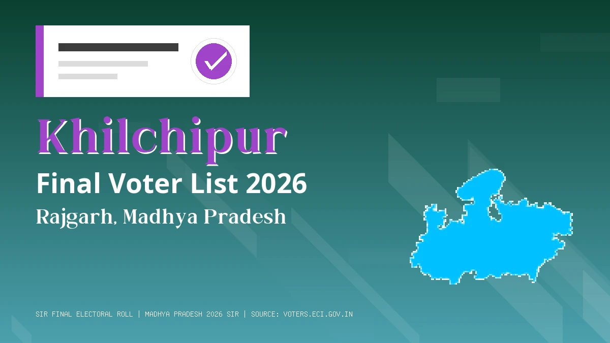 Khilchipur Final Voter List 2026 Madhya Pradesh