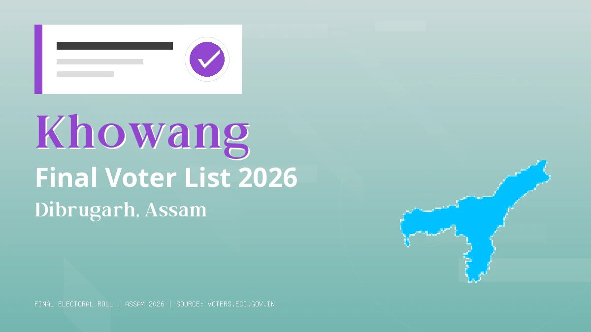 Khowang Final Voter List 2026 Assam