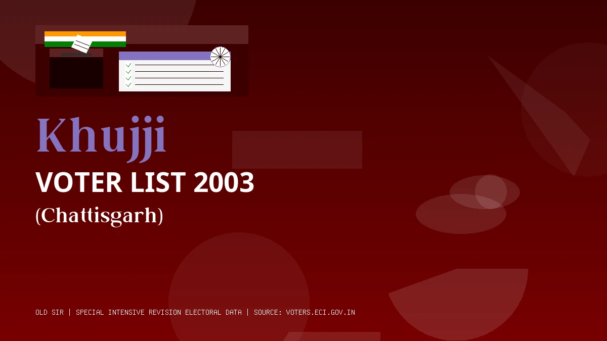 Khujji Voter List 2003 PDF Download Chattisgarh