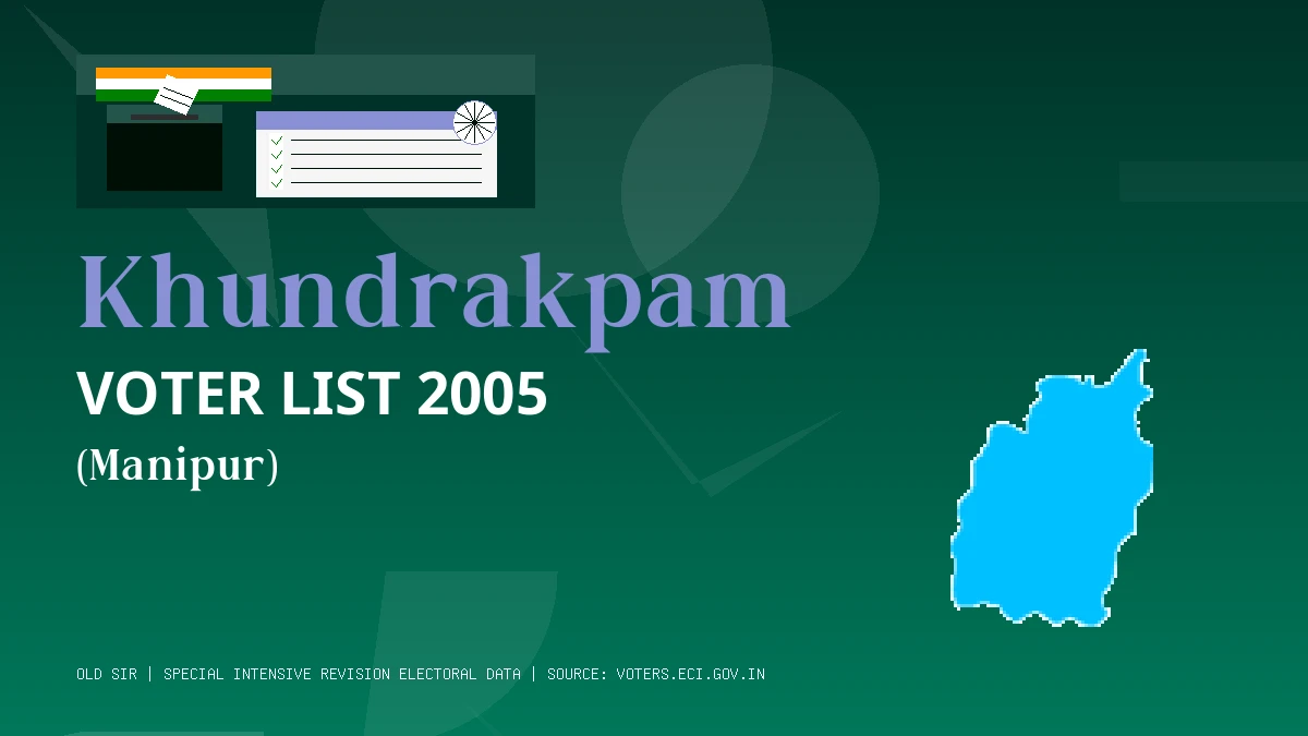 Khundrakpam Voter List 2005 PDF Download Manipur