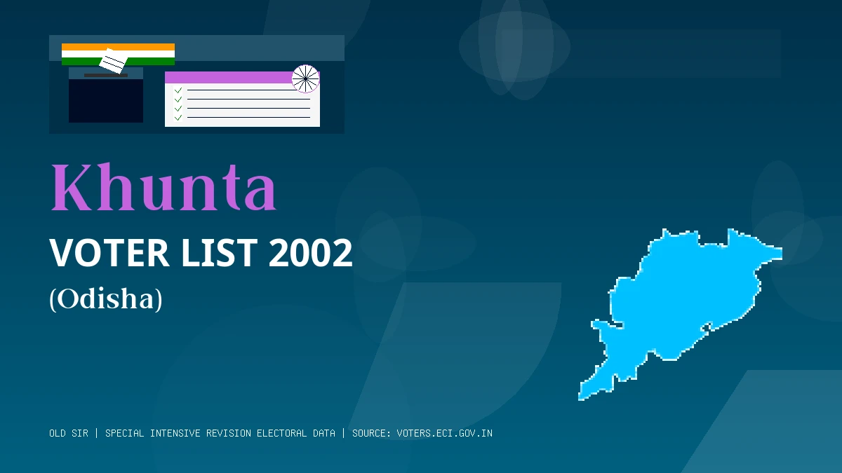 Khunta Voter List 2002 PDF Download Odisha