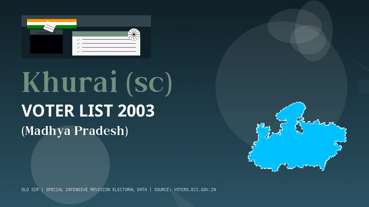 Khurai (sc) Voter List 2003 PDF Download Madhya Pradesh