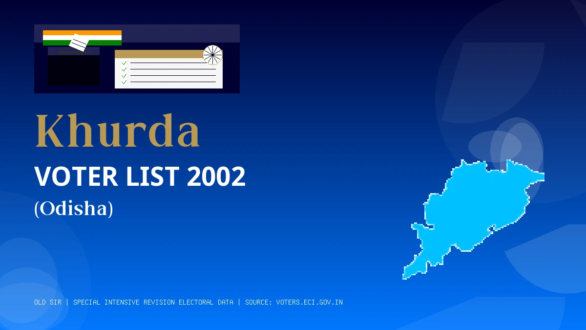 Khurda Voter List 2002 PDF Download Odisha