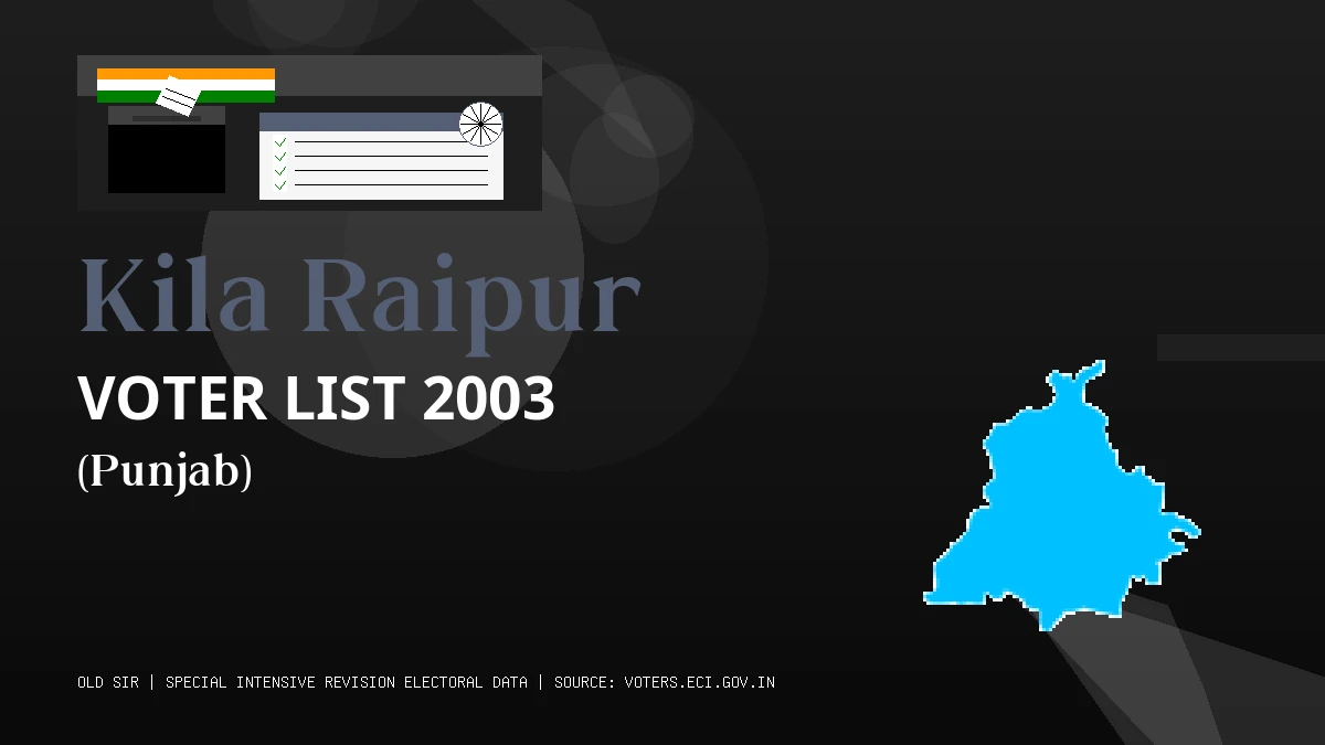 Kila Raipur Voter List 2003 PDF Download Punjab